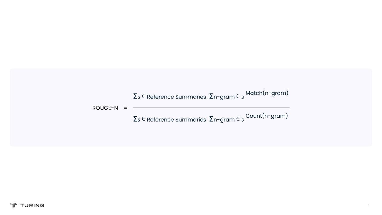 ROUGE-N metric formula