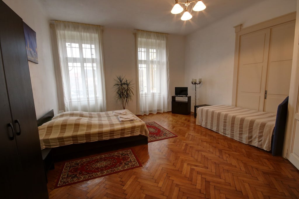 Natural light room with two beds