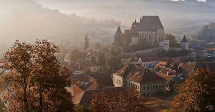 Biertan citadel in sunset