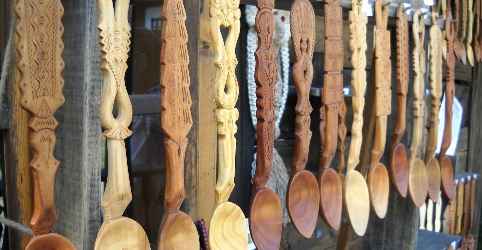 Wooden spoon manually carved out from Transylvania