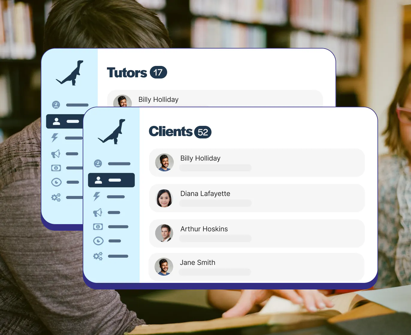 Tutor, Student and Client lists in TutorCruncher