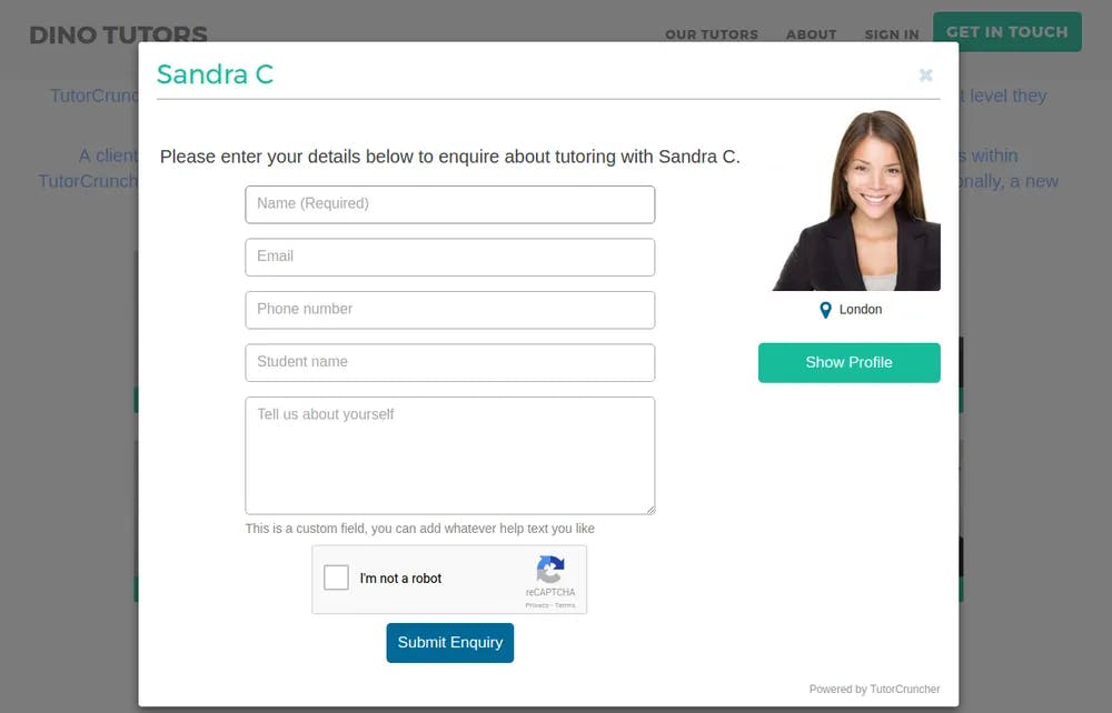 Clients can request tutors on your website.
