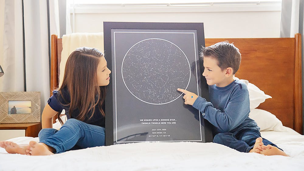 Personalised Birthday Night Sky And Photo Canvas, The Night You Were Born  Constellation Map Birthday Gift, Sentimental Birthday Gifts For Him Her 