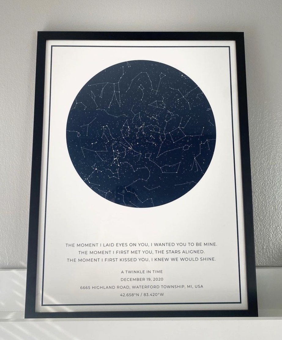 Star map by date Print, Night sky top by date, Constellation Map, Custom Star Chart Map, Celestial Map Sky, Family Star Map