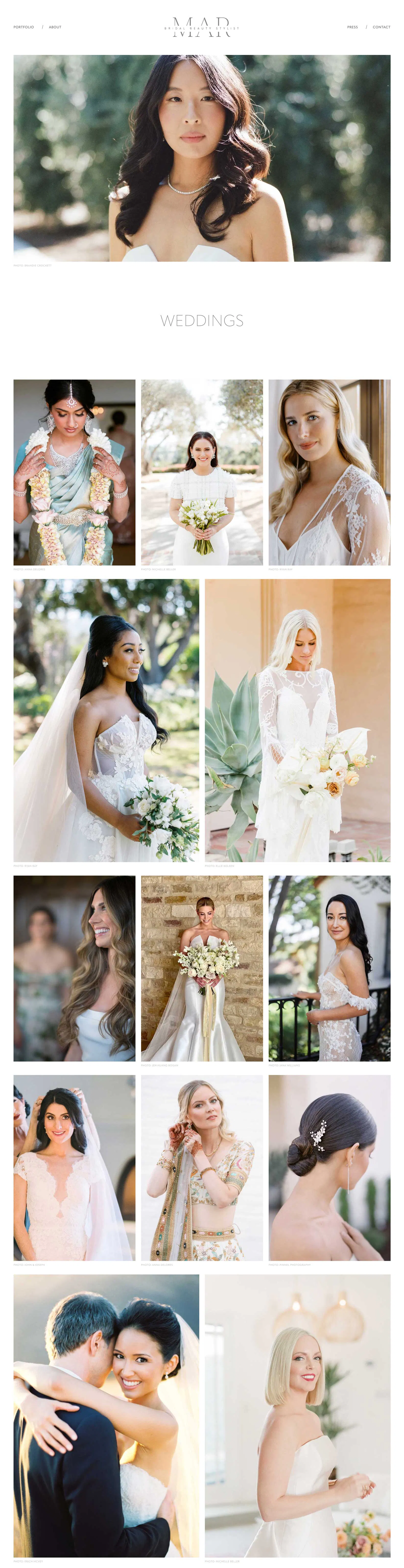 website design weddings