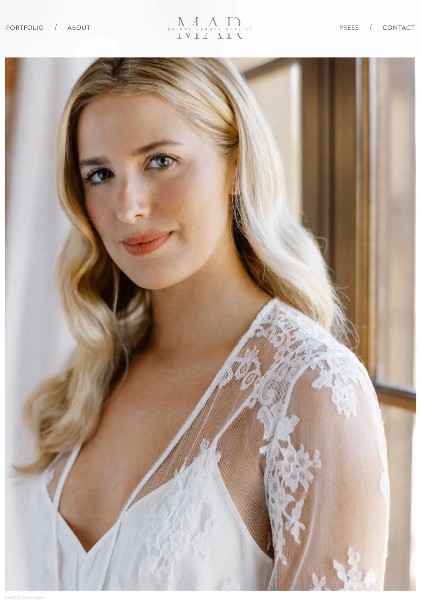 website design for a bridal beauty stylist