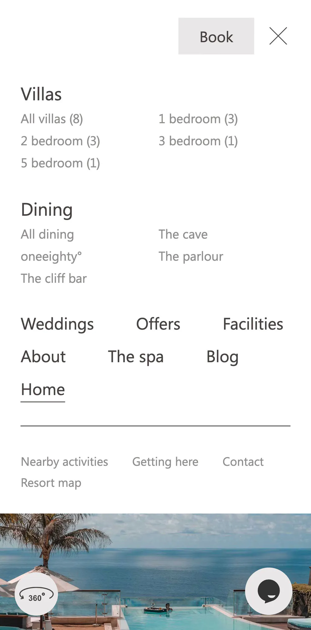 website design for a luxury hotel