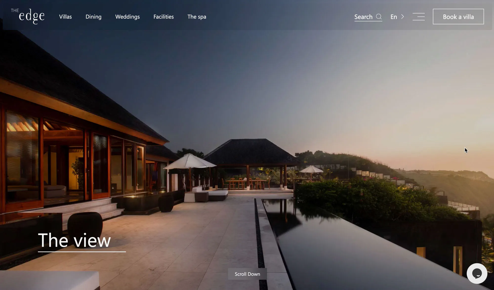 website design for luxury villa resort in Uluwatu, Bali
