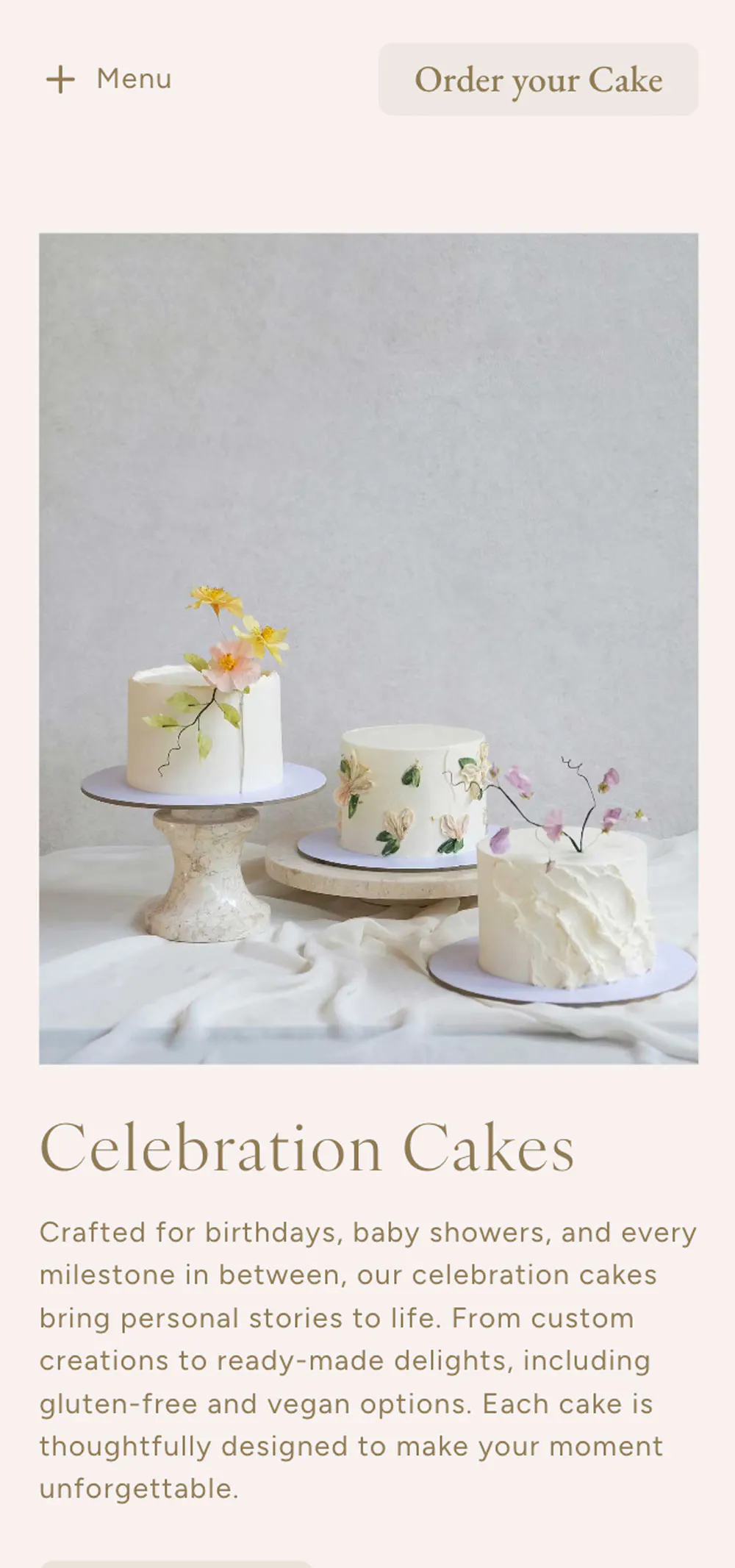cakery websire design