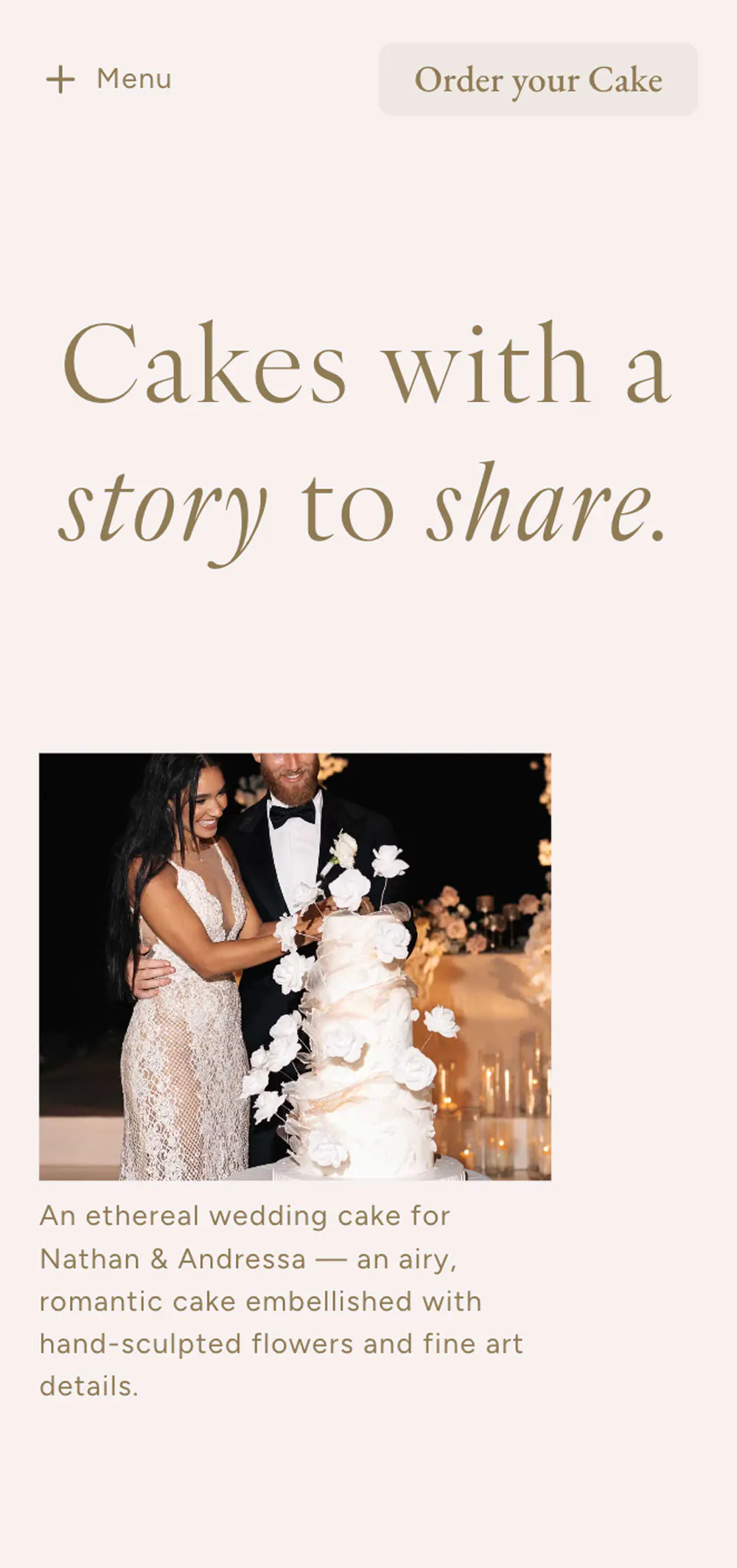 website design for wedding cakes