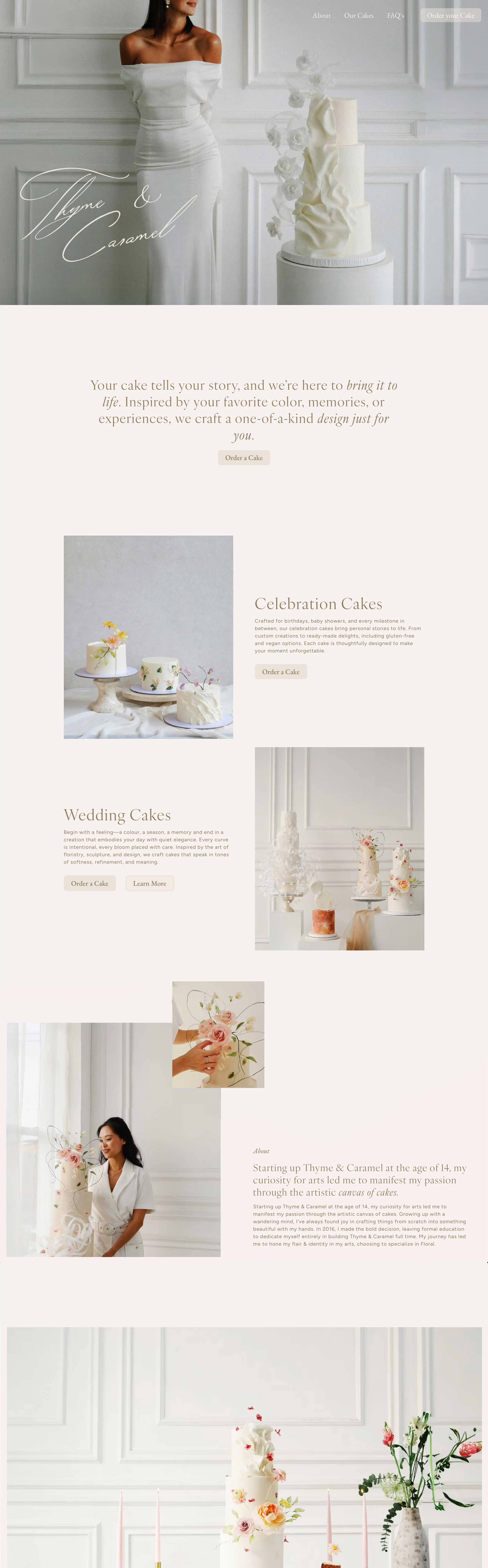 website design for high-end cakery