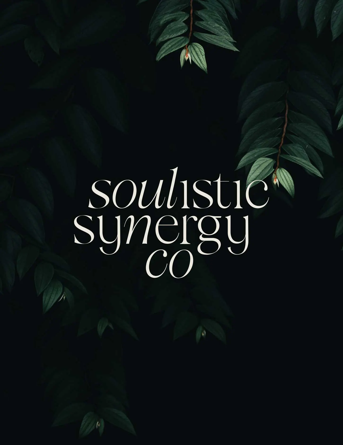 logo design set against dark leaves