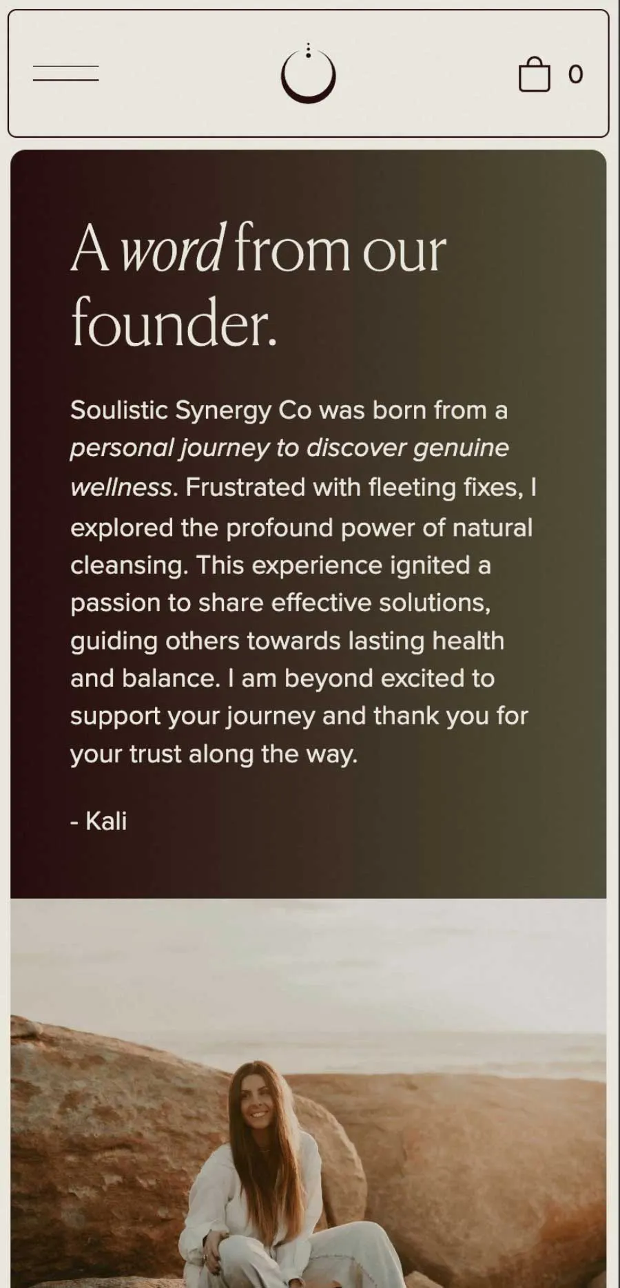 ecommerce website for a holistic health brand
