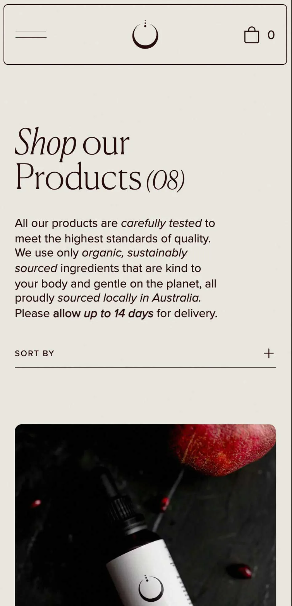 ecommerce website for a holistic health brand