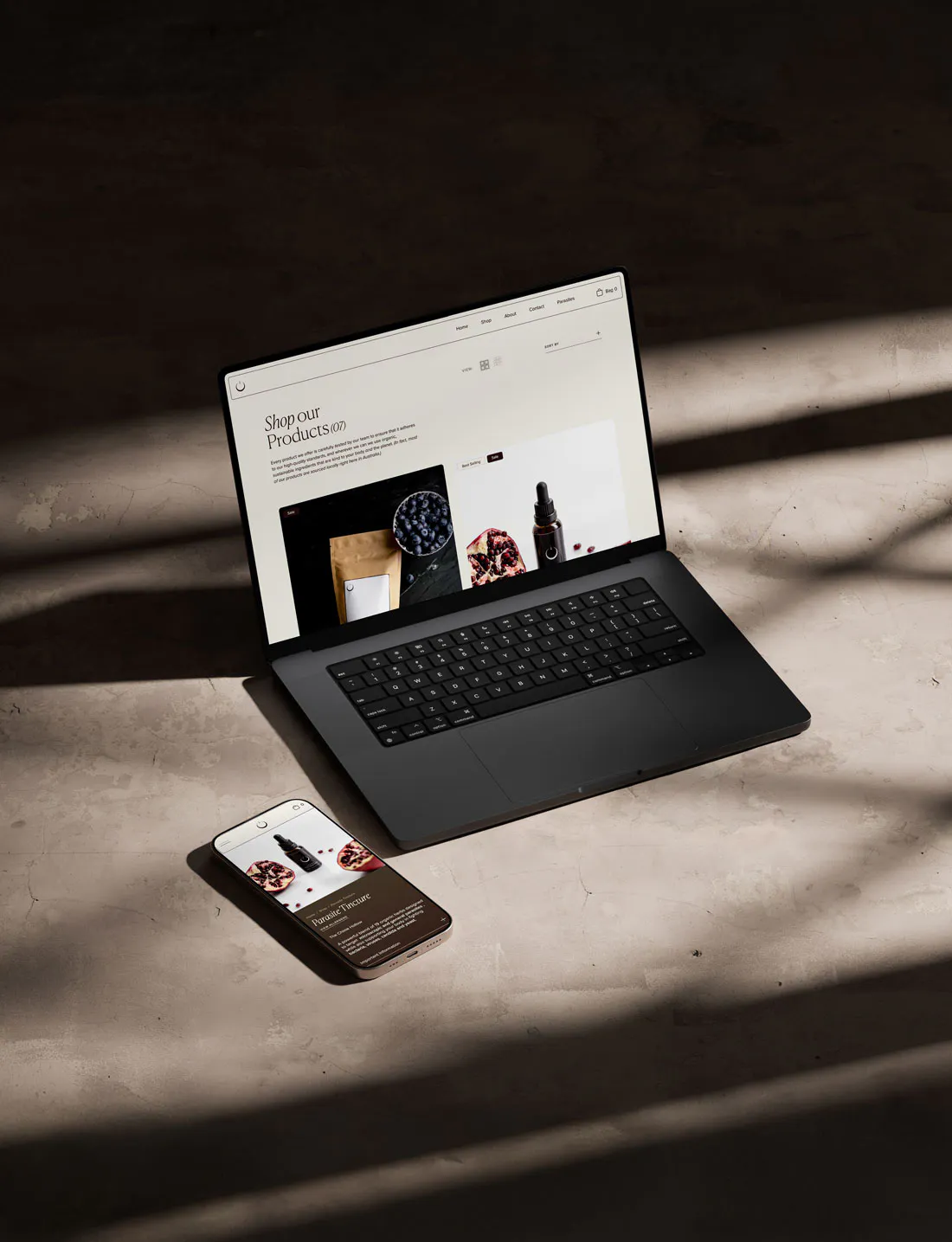 ecommerce website design for holistic health brand
