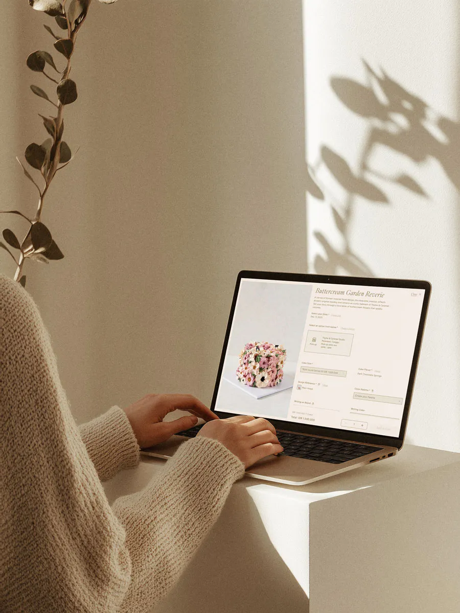 ecommerce website design for a luxury cakery