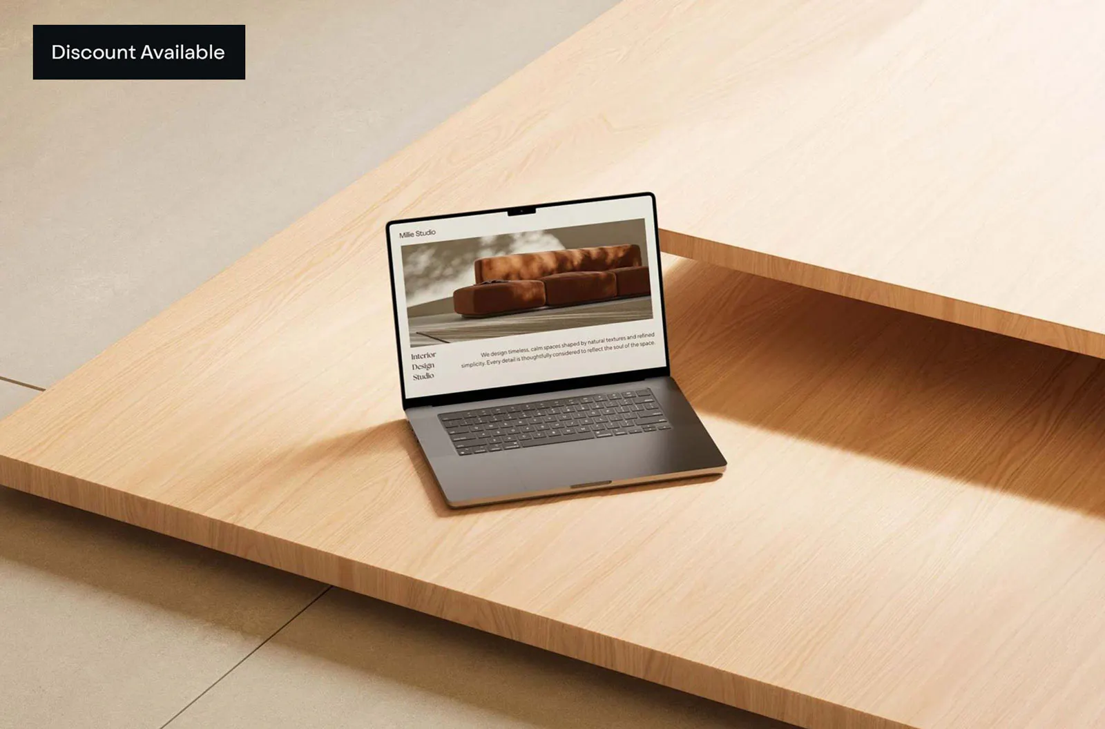 elegant and clean laptop mockup