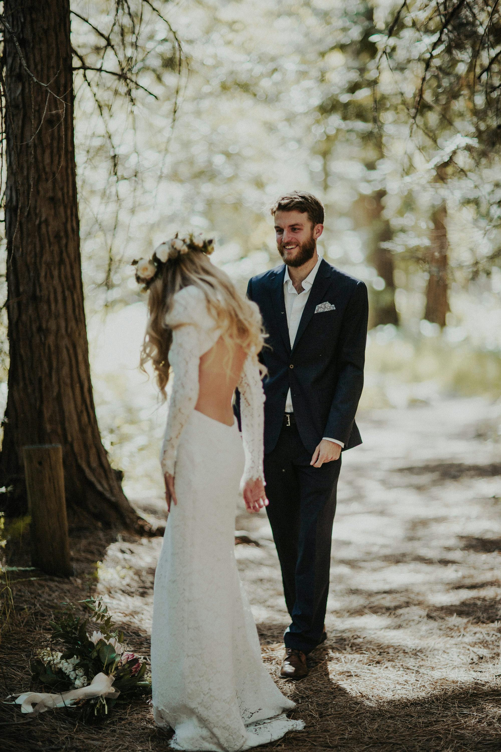 cool looking bride and groom at their elopement