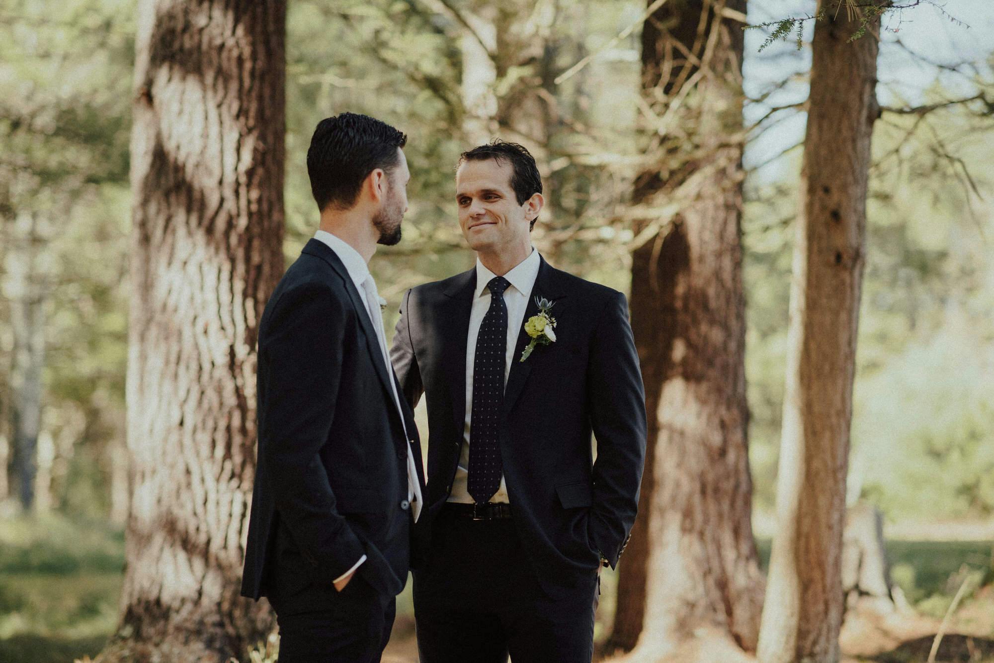 best man having a moment with groom before ceremony