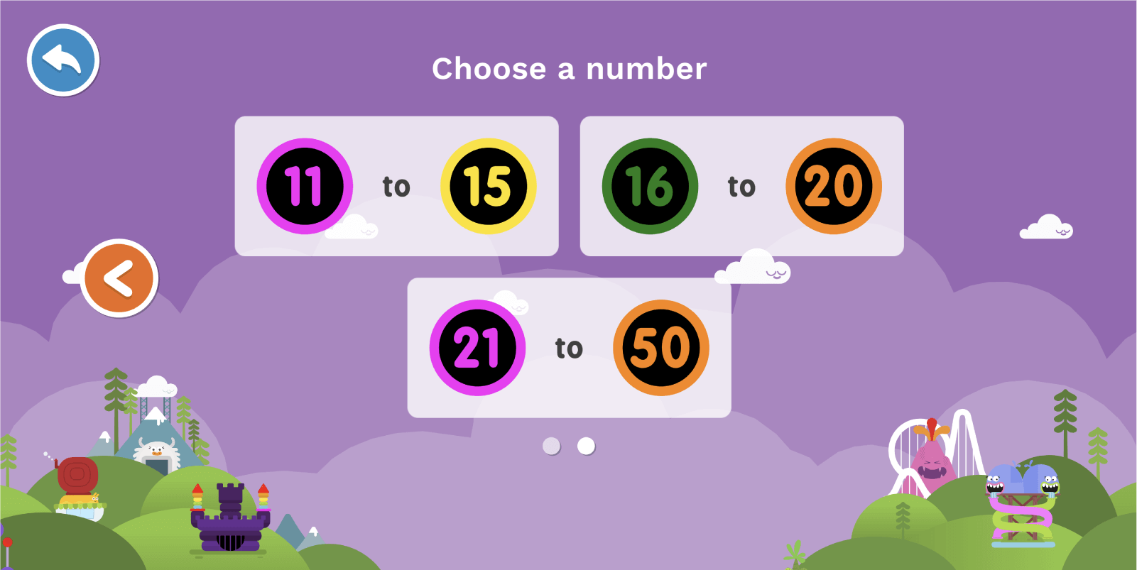 Choose a higher number to practise