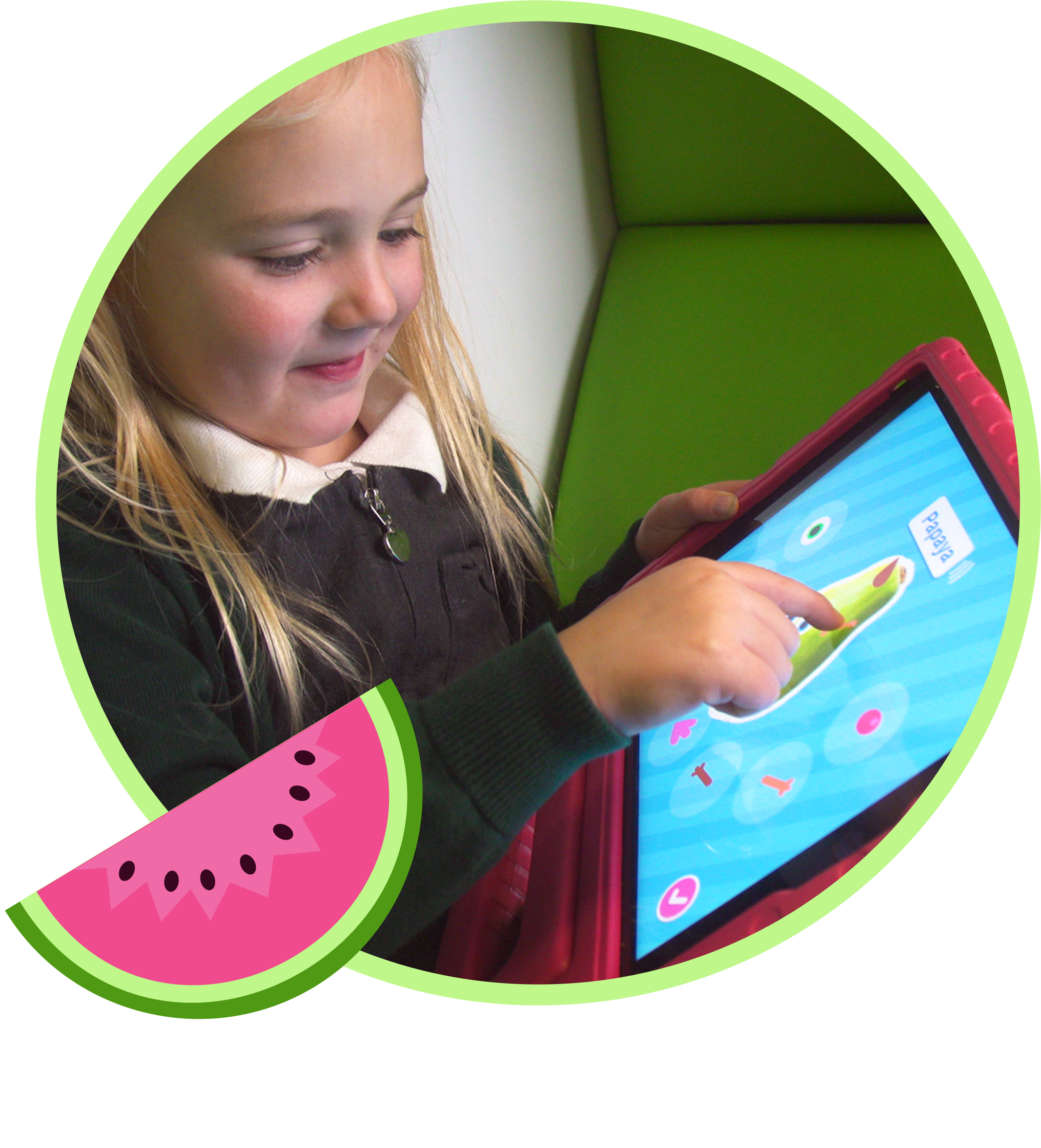 A child playing Adventurous Eating on an iPad