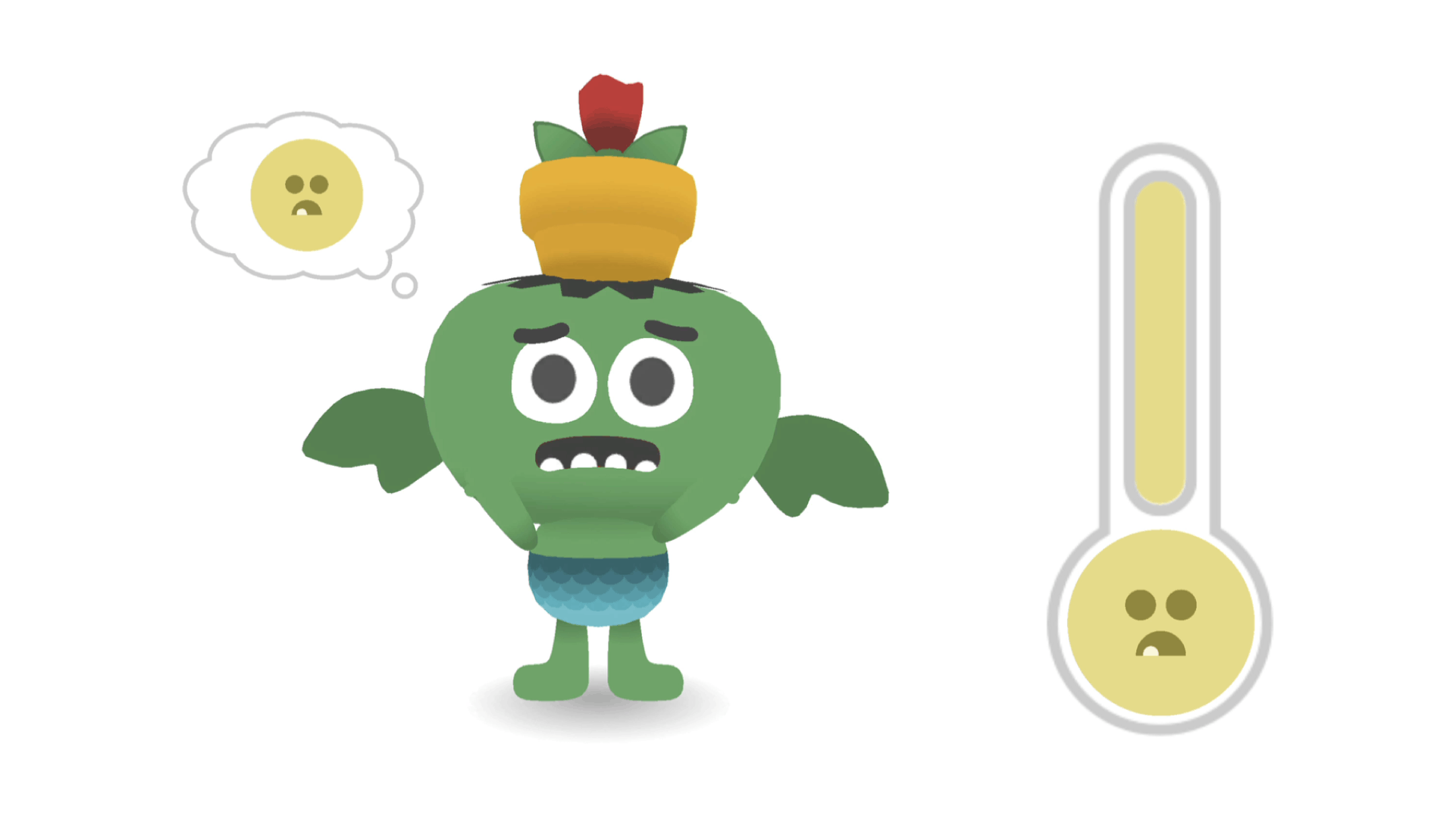 A worried monster from Teach Your Monster Feelings Demo