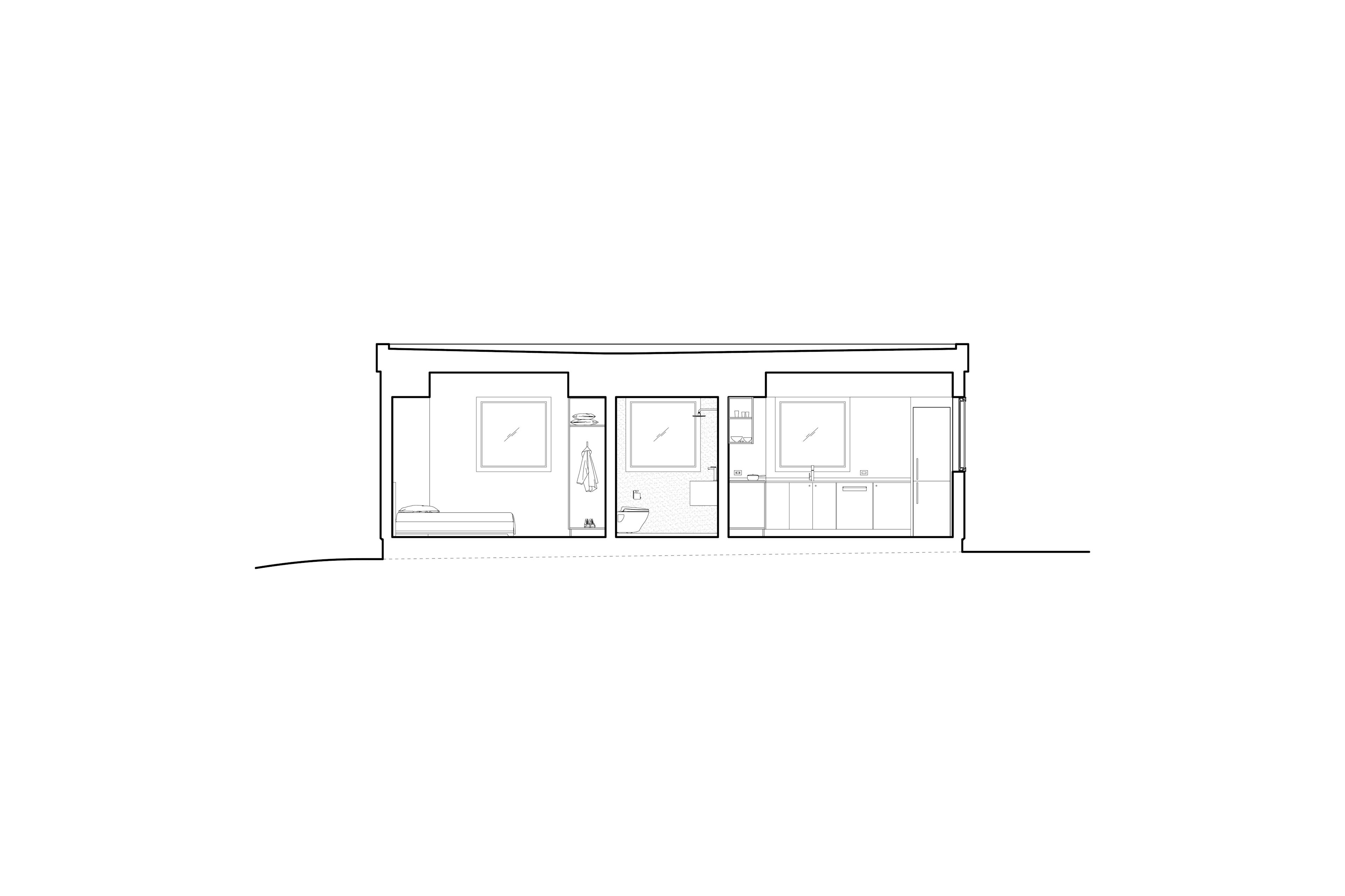 Architectural section drawing of a Type Five ADU