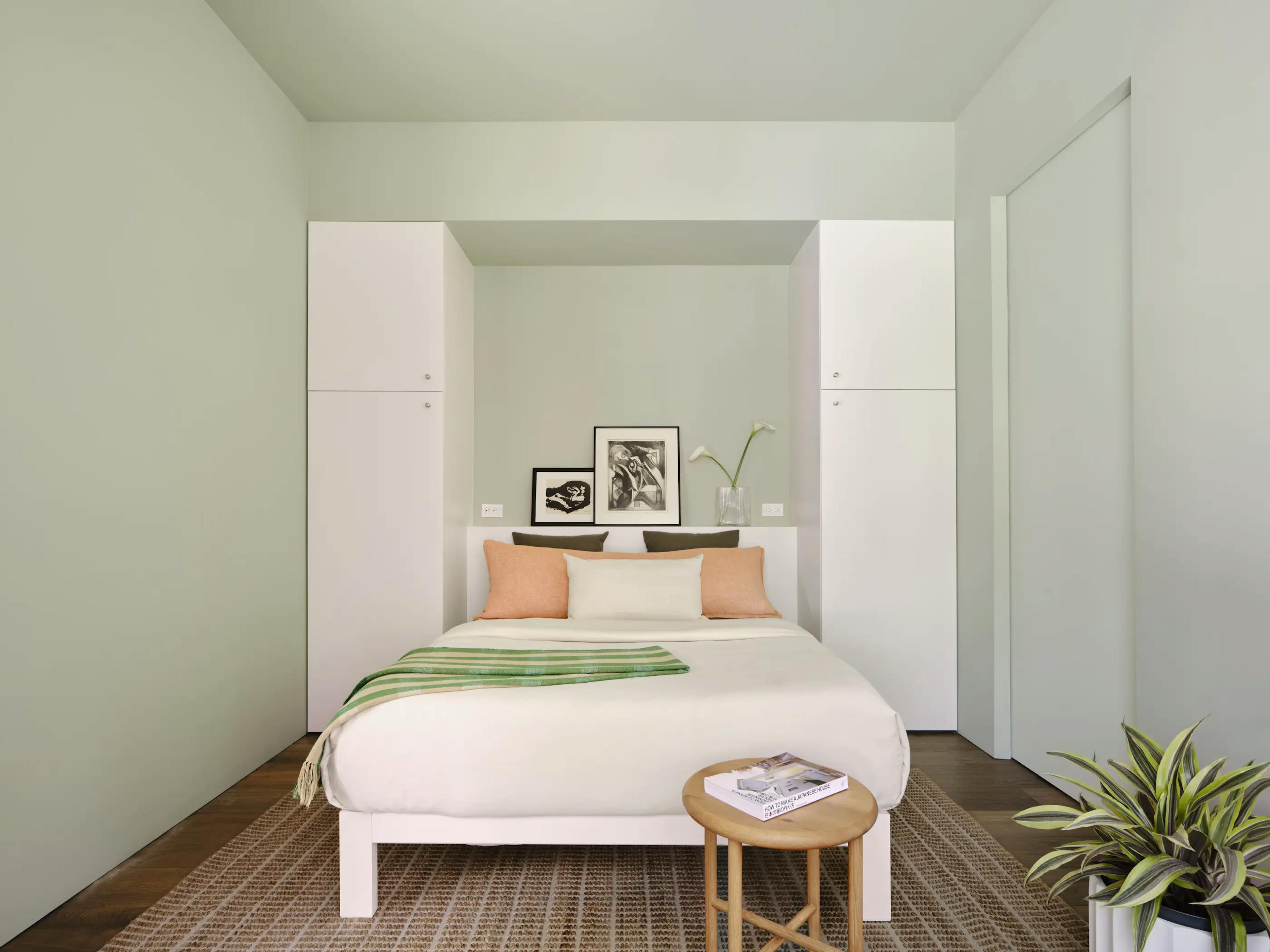 Interior shot showing a Murphy bed in a Type Five ADU bedroom