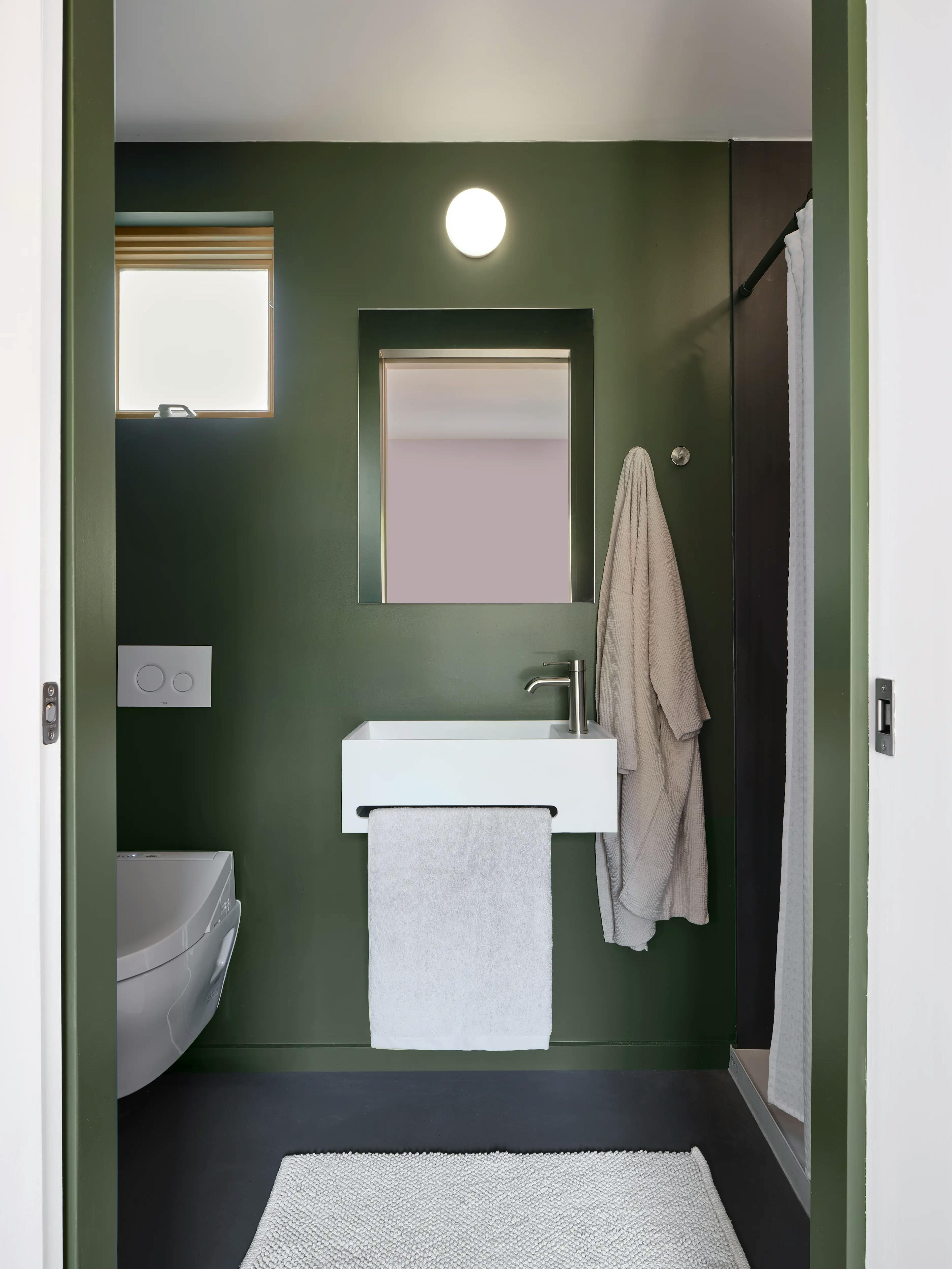 Interior view of a Type Five ADU bathroom