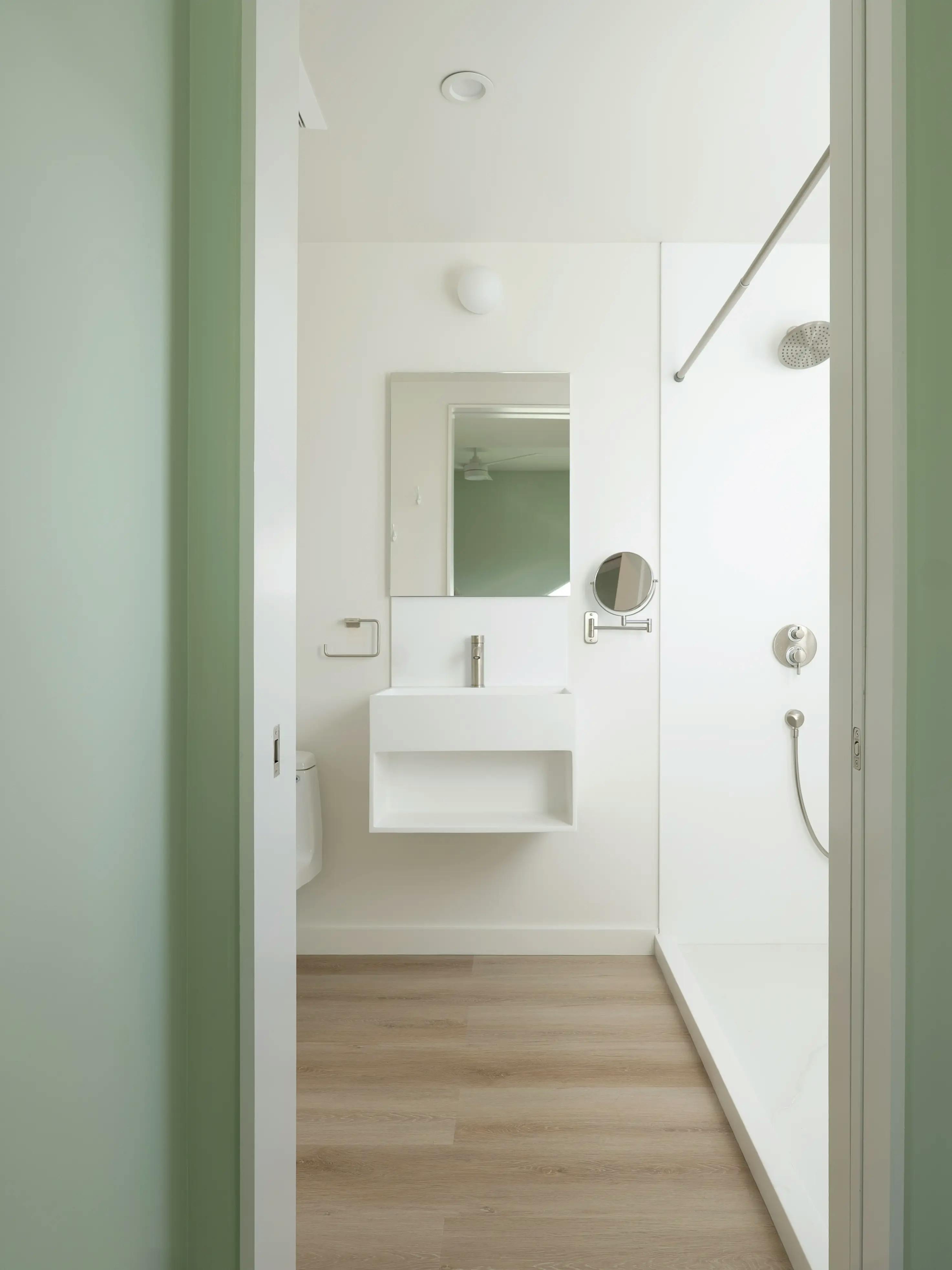 Interior shot of a Type Five ADU bathroom
