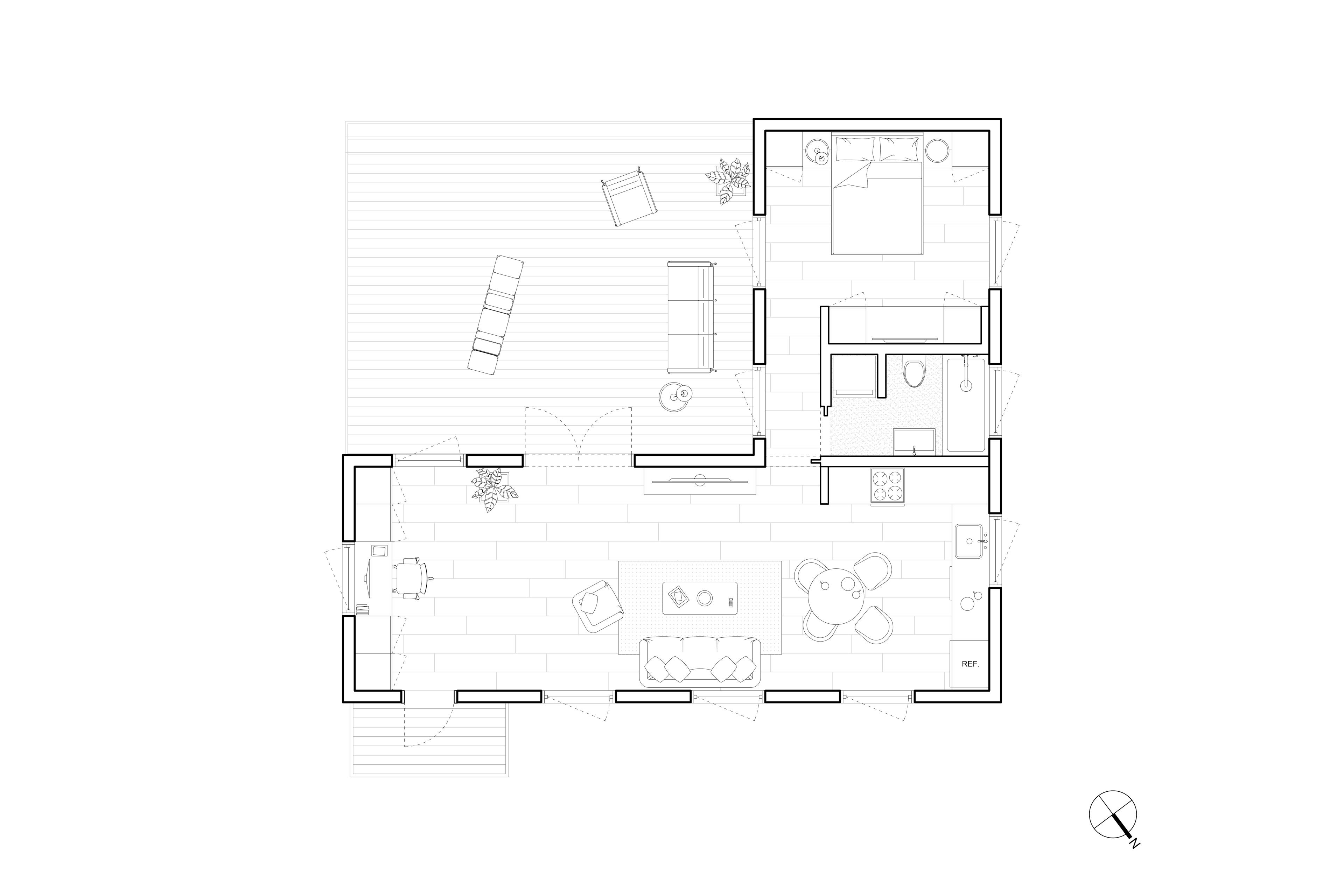 Architectural plan drawing of a Type Five ADU