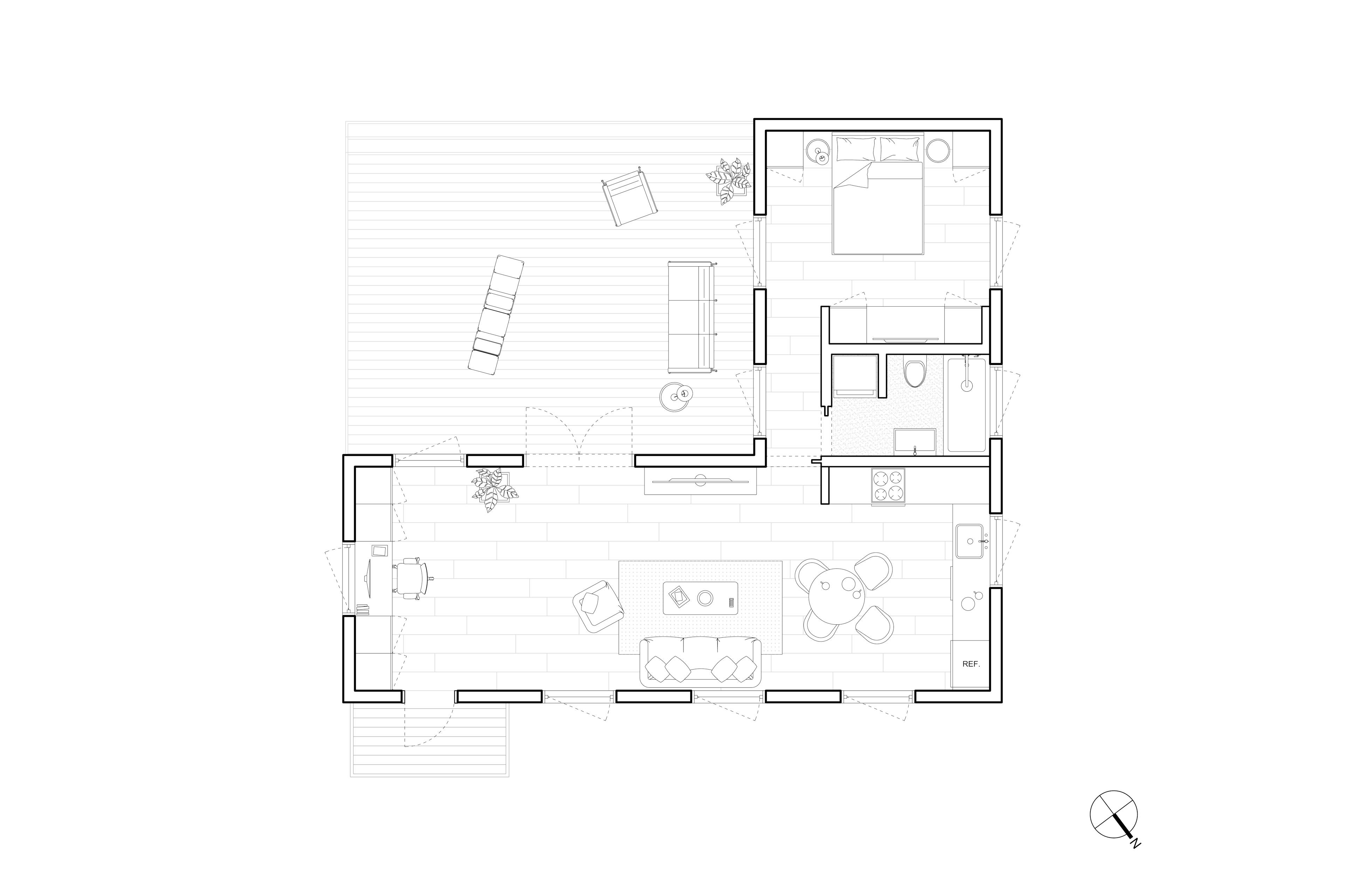 Architectural plan drawing of a Type Five ADU