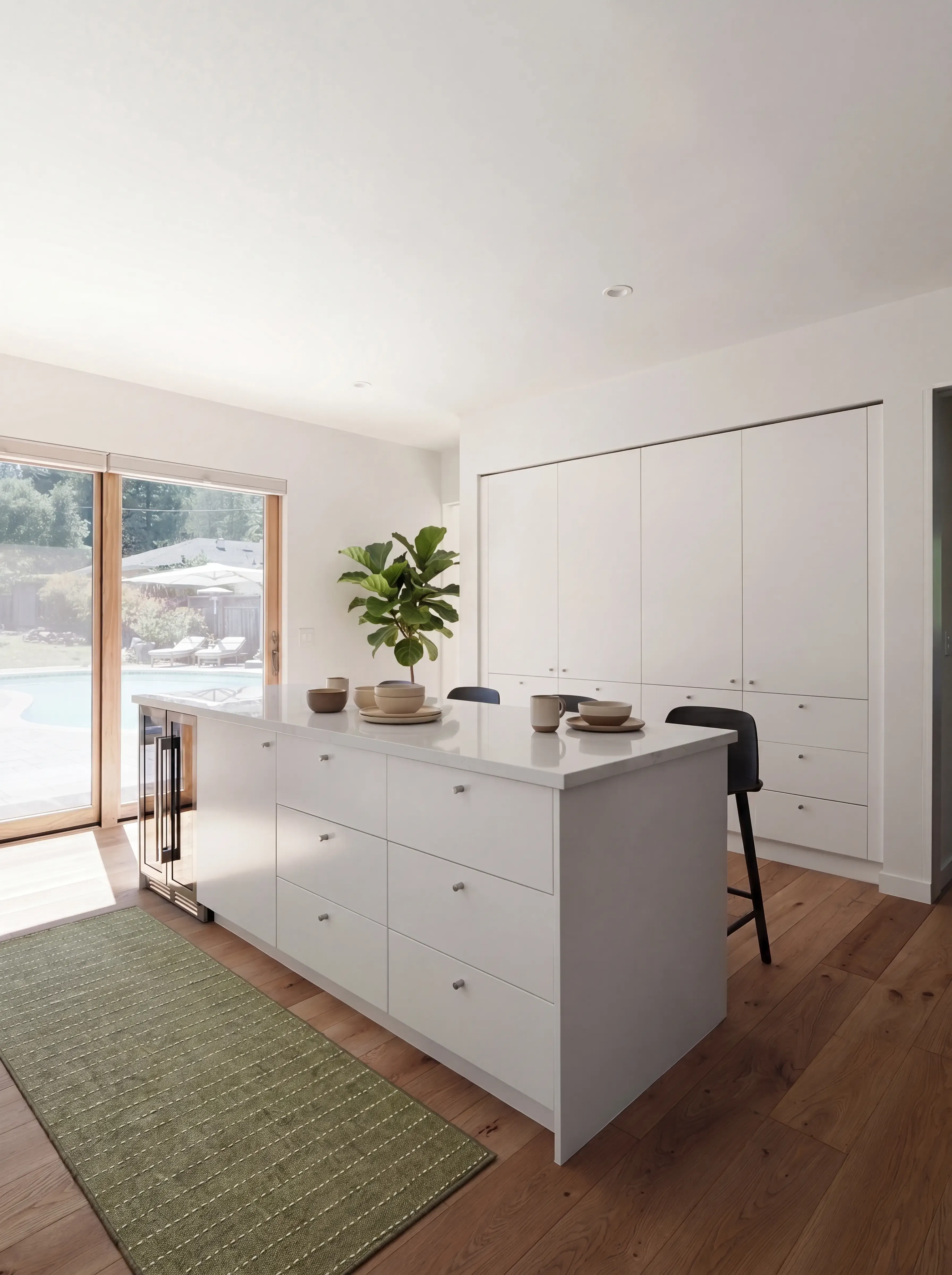 Interior shot of a Type Five ADU kitchen island