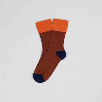 chaussette Brun en laine recyclée made in france