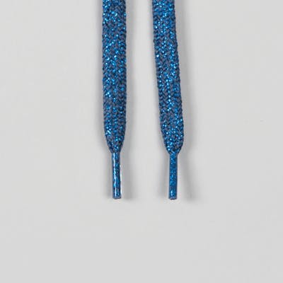 Lacets Bleu Glitter en polyester recyclé.