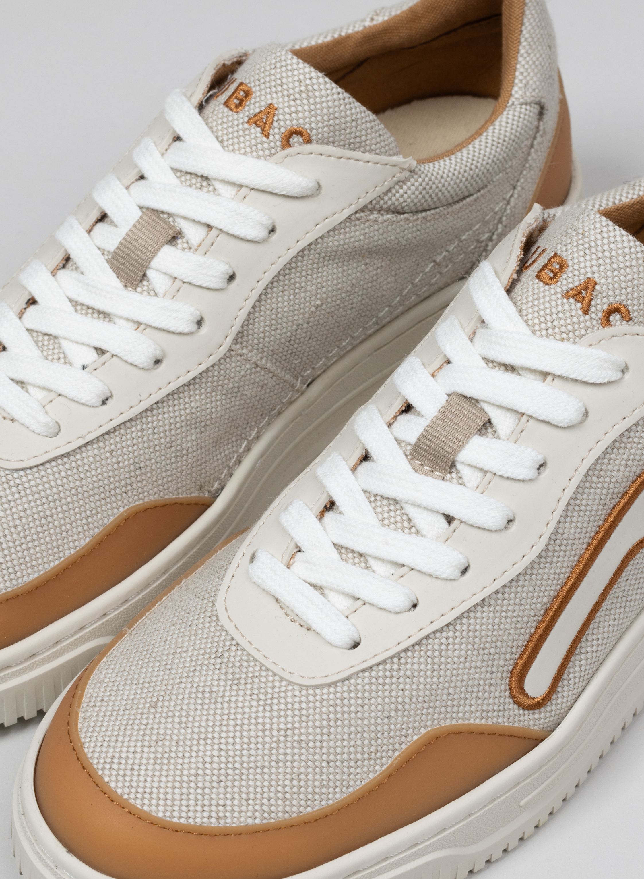 Chaussure Basket Camel Homme Basket En Lin AXOLO En Toile