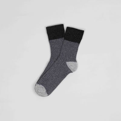 chaussette Noir en laine recyclée made in france