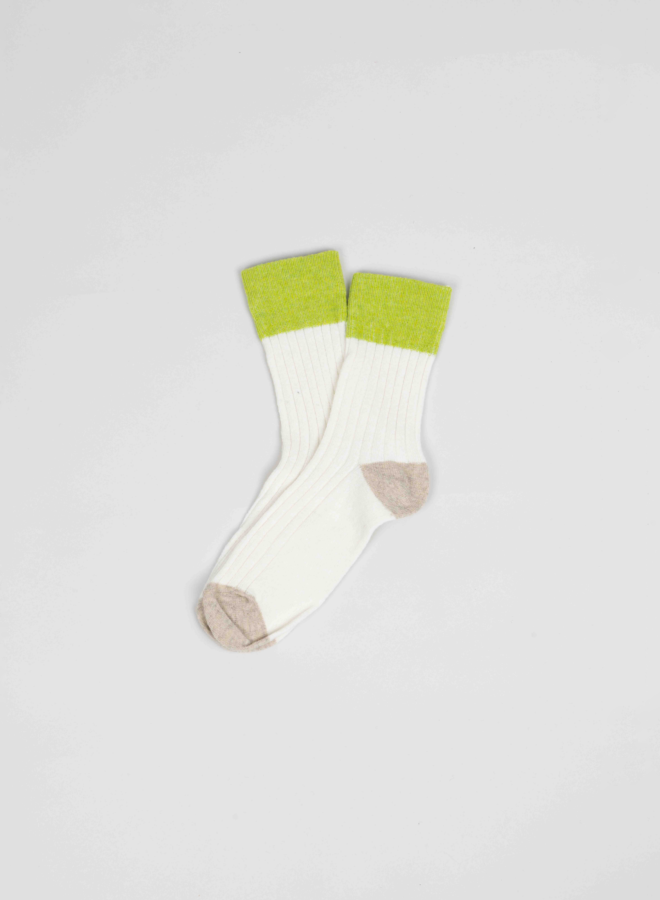 chaussette Crème en laine recyclée made in france