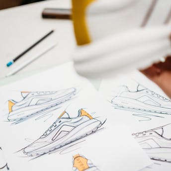 Eco friendly sneakers drawing