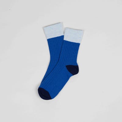 recycled wool sock Bleu made in france
