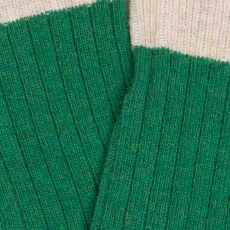 Chaussettes chaudes 100% laine Renard sur vert taille EU 40-42 
