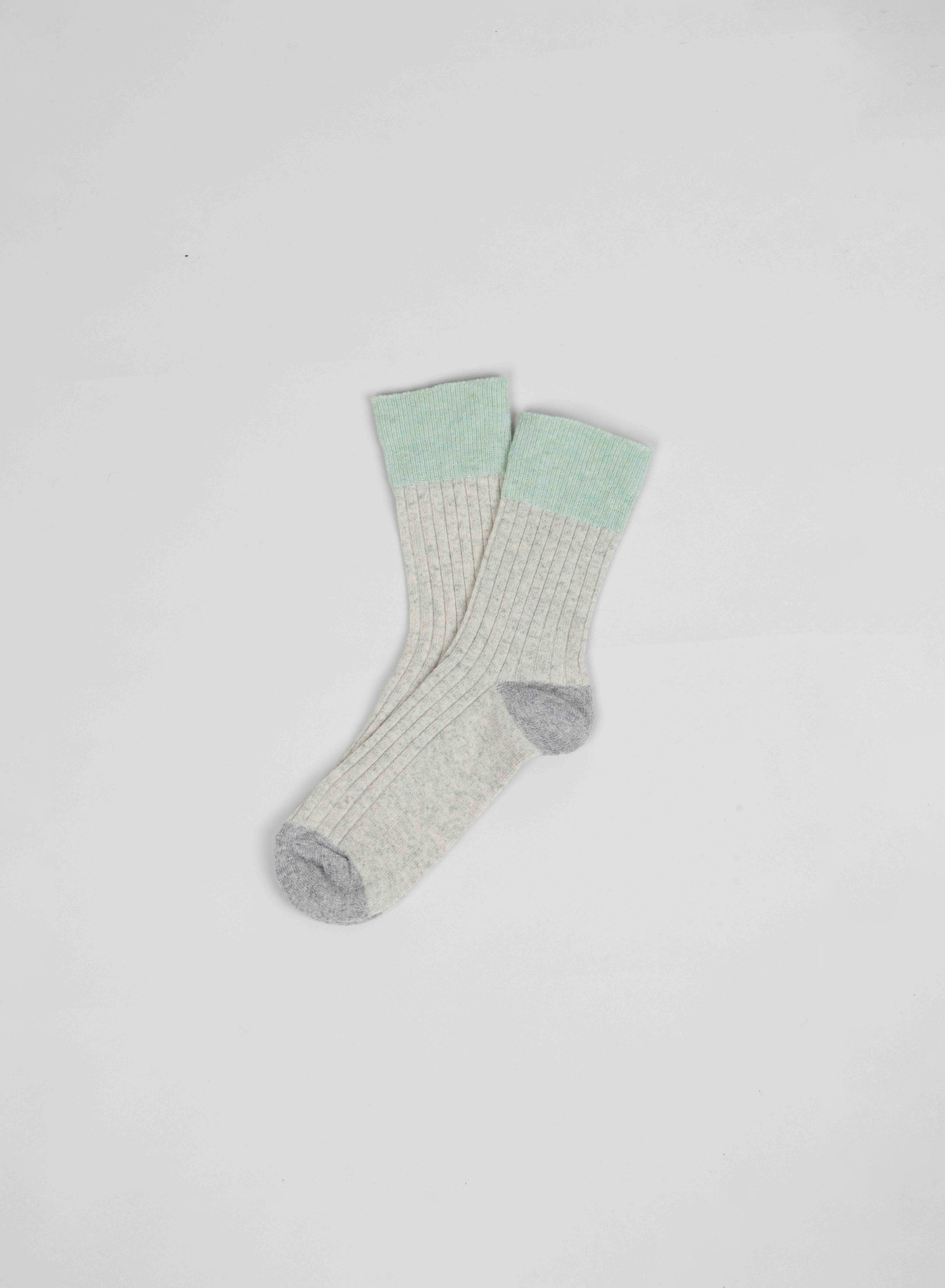 chaussette Gris en laine recyclée made in france