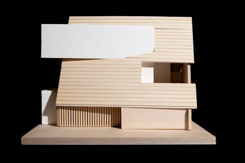 A model of house nested within another house. 
