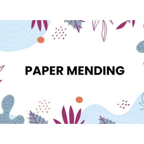This is a video with a recorded lesson by Laurel Reidel, entited "Paper Mending."