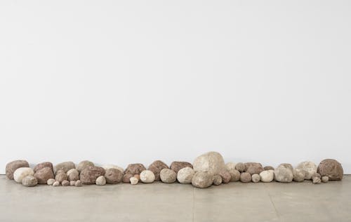 Smog Stones, 2020-   Clay, smog, soot, particulate matter (PM 2.5 and PM10), assorted debris collected from various streets across Los Angeles County