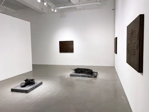 Works from developing series ‘Photographs Not Taken’ installed for the artists MFA Preview Exhibition, 2022. New Wight Gallery, The Broad Art Center, UCLA. 