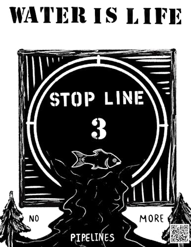 "Stop Line 3" Digital Illustration, 2022