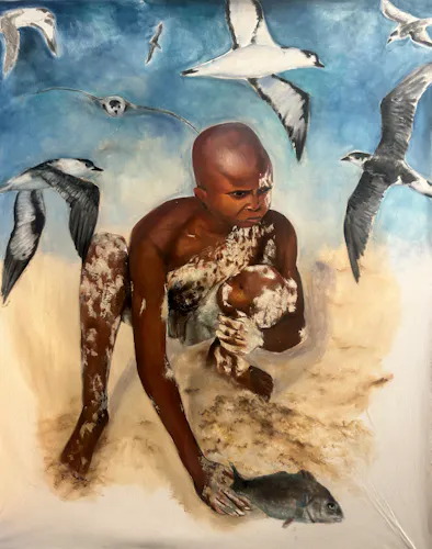 Eli at the Beach, 6x5 ft.