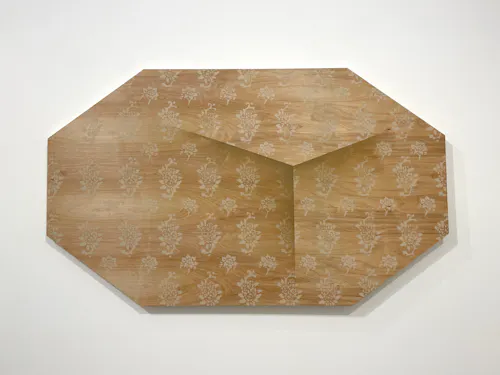 Smothered, 2023, Wood panel and spray paint, 40” x 72”