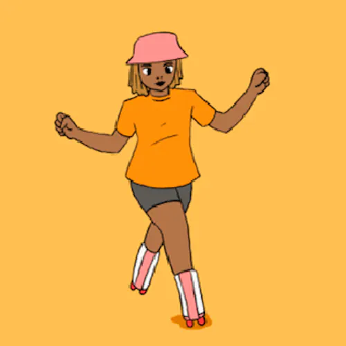 An animated music video that was projected onto three different walls. The video is set to Bruno Mars' "Skate" and features a series of animated characters roller skating.